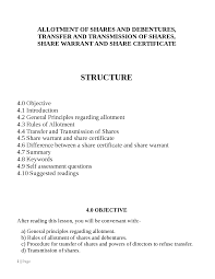 Before allotment of shares position is applicant. Company Law Allotment Of Shares And Debentures And Charges Docsity