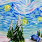 Paint Starry Night At Christmas Time, Grantchester event in Cambridge