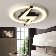 Lightning Child Bedroom Ceiling Lamp Acrylic Kids Led Flush Mount Light In Warm White Takeluckhome Com