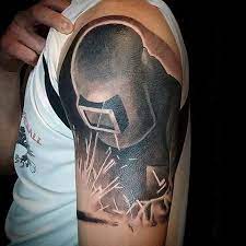 3d Mens Sparks Welding Half Sleeve Tattoo Welding Tattoo Half Sleeve Tattoo Sleeve Tattoos