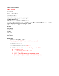 Football Advisory Meeting DRAFT