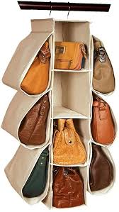 You can hang your handbags on hooks in your room or wardrobe. Amazon Com Longteam Hanging Purse Handbag Organizer Homewares Nonwoven 10 Pockets Hanging Closet Storage Bag Home Kitchen