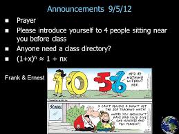 They may ask you to ' tell me about yourself '. Announcements 9 5 12 Prayer Please Introduce Yourself To 4 People Sitting Near You Before Class Anyone Need A Class Directory 1 X N 1 Nx Frank Ppt Download