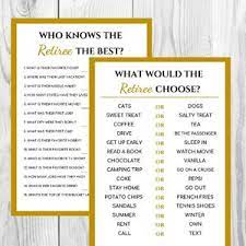 Here are some retirement party ideas to help you do just that. Retirement Party Games 2020 Retirement Party Who Knows The Etsy