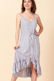 Favlux Hi Lo Stripe Dress Navy In 2020 Striped Dress Sundress Dresses