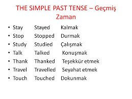The Simple Past Tense Gecmis Zaman Ppt Indir