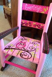 Girls Rocking Chair Pink And Brown Owls Child Rocker Kids Rocker Custom Painted Rocking Chairs Kids Rocking Chair Girls Rocking Chair