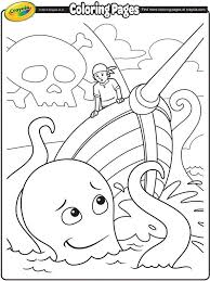 Pirate Ship And Giant Sea Creature On Crayola Com Pirate Coloring Pages Free Coloring Pages Coloring Pages