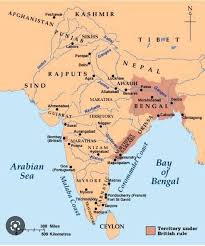 On A Outline Map Of India, Mark Avadh,Bengal,Jaipur,Agra And Pune​ -  Brainly.In