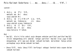 Dalam bahasa jepang, predikat diletakkan di akhir kalimat. Pola Kalimat Dasar Bahasa Jepang Belajar Bahasa Jepang Di Net