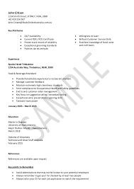 hospitality resume sample