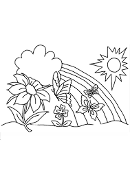 These advanced and extra detailed designs help you create a most beautiful piece of art. Coloring Pages Rainbow With Flowers And Butterflies Coloring Page