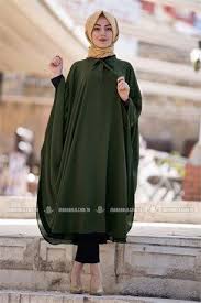 Marka Ala Tesettur Tunik Pelerin Panco 2227 Haki Tunik Giyim Panco