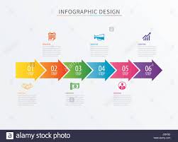 Infographics Arrow Number 6 Step Template Vector Process