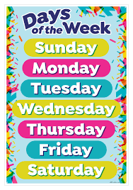 Days Of The Week Smart Chart Top Notch Teacher Products Inc