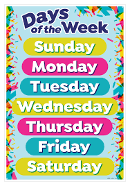 days of the week smart chart top notch teacher products inc