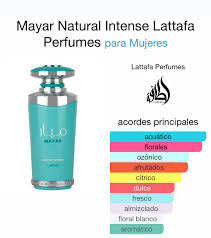 Mayar Natural Intense de Lattafa Perfumes es una fragancia de la familia  olfativa para Mujeres. Esta fragrancia es nueva. Mayar Natural Intense se  lanz&oacute; en 2024. Las Notas de Salida son Mandarina