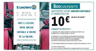 Ces dernières sont disponibles tout au long de l'année, et non pas. Leclerc Reprise Ancien Cartable Contre 10 En Bon D Achat