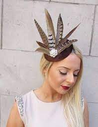 Brown Velvet Pheasant Statement Feather Fascinator Hair Clip Etsy In 2021 Feather Fascinators Fascinator Feather Crafts Diy
