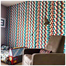 Design wallpaper is often used just for one feature wall. Kaleidoscope Wallpaper By Harlequin Was Selected By Our Client For Little Boy S Bedroom Yyc Calg Kaleidoscope Wallpaper Home Interior Design Interior Design