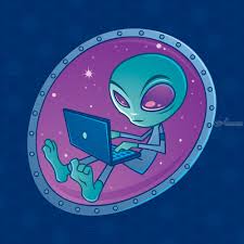 Digital art, once created, can be easily mass traditional art on the other hand is generally more time consuming and as a result each piece is unique. Alien With Laptop Computer Digital Art Computer Art Illustration By John Schwegel Artist Com