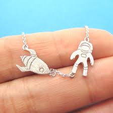 Space Travel Themed Astronaut And Rocket Charm Necklace In Silver Dotoly Animal Jewelry The Animal Wrap Rings And Jewelry Store