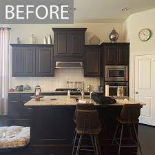 Espresso cabinets and grey walls from hgtv design star britany's espresso cabinets and grey. Kitchen Painting Projects Before And After Paper Moon Painting