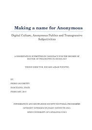 Making a name for Anonymous