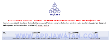 Sekiranya anda merupakan penjawat awam dan majikan anda membenarkan potongan biro angkasa, anda layak memohon pinjaman keuali anggota tentera yang membayar gaji melalui ugat. Jawatan Kosong Terkini Di Angkatan Koperasi Kebangsaan Malaysia Berhad Angkasa Appjawatan Malaysia