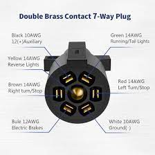If you have a round connector, commiserations. Kohree 8 Feet Heavy Duty 7 Way Trailer Plug Inline Cord Wire Harness C Kohree