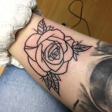 Instagram J89stephens Linework Of A Rose That I Done On My Ankle Rose Outline Tattoo Rose Outline Tattoos