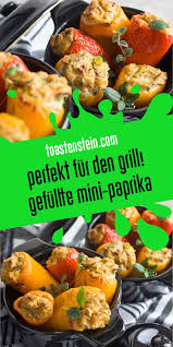 Perfekt Zum Grillen Gefullte Mini Paprika Toastenstein Com Rezept Mini Paprika Rezepte Lebensmittel Essen