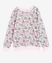 Donut Pusheen Print Ladies Sweatshirt Pusheen Hoodie Pusheen Merchandise Kawaii Clothes
