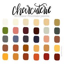 Procreate Colour Palette Charcuterie 30 Colours Instant Etsy In 2021 Pantone Colour Palettes Color Schemes Colour Palettes Color