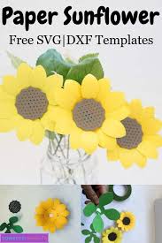Paper Sunflower Template Free Svg And Tutorial Domestic Heights Paper Sunflowers Paper Flower Tutorial Sunflower Template