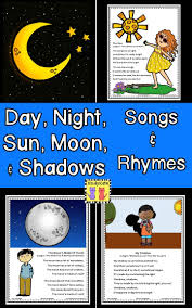 Rise And Shine And Learn About Day Night Sun Moon And Shadows With These Songs And Rhymes Tpt Moon Activities Day And Night Song Preschool Songs