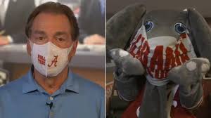 Nick Saban Scolds Alabama Mascot For Lack Of Mask In Psa Espn Video