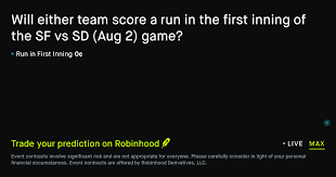 August 2, 2026: San Francisco vs San Diego: First Inning Run Baseball Prediction Market