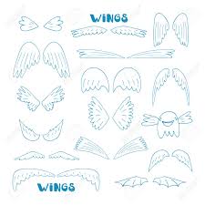 Hand Gezeichnet Doodle Flugel Sammlung Einschliesslich Flugel Von Engel Vogel Schmetterling Fledermaus Monster Insekt Lizenzfrei Nutzbare Vektorgrafiken Clip Arts Illustrationen Image 53897367