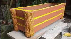 3 gambar rak bunga dari kayu minimalis. Cara Membuat Pot Persegi Panjang Motif Kayu Youtube