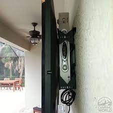Tv wall mounted shelf with 2 tier glass shelves where the height can be adjusted according to the need of space required for electronic goods to display. Cable Box Dvr Satellite Box Tv Wall Mount Kit Innovative Americans Hdmediapackg3 Tv Accessories Camping World Wall Mounted Tv Tv Wall Hide Cables