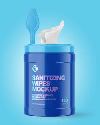 Glossy Opened Sanitizing Wipes Canister Mockup In Packaging Mockups On Yellow Images Object Mockups