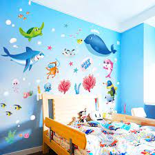 A wide variety of ocean bedroom decor options are available to you, such as ceramic, metal and plastic.you can also choose from caterers & canteens, restaurants. Wall Stickers For Kids Rooms Marine Animal Ocean Wall Decor Kids Room Decoration Adesivo De Parede Infantil 50 70cm 510 Sticker For Kids Room Wall Stickers For Kidswall Sticker Aliexpress