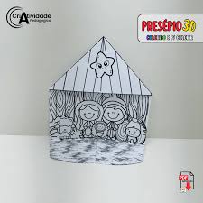 Presépio de Natal 3D Colorida e Para Colorir - Criatividade Pedagógica