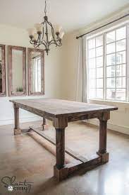 Diy Dining Table With Turned Legs Rustic Farmhouse Table Diy Dining Diy Dining Table