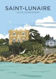 Villa Longchamp Affiches De Voyage Retro Saint Lunaire Affiches De Voyage