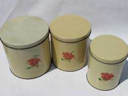 50s vintage metal kitchen canisters