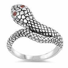 Snake silver snake hinged bangle with red eyes and a blue cabochon in his mouth, 7. Red Eyes Snake Ring Band 925 Sterling Silver Blue Apple Jewelry