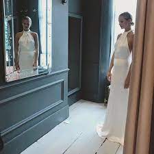 The Cheryl Dress Pure Elegance Thanks For Coming Yesterday Threadsstyling Such A Lovely Morning Wedding Dresses London Dresses Halterneck Dress