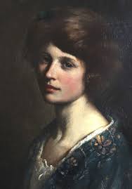 W. Kay Blacklock. "The Blue Kimono". Oil Portrait.